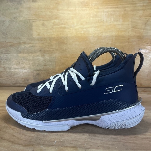 Under Armour Curry 7 Academy Womens Size 6 Shoes Sneakers Blue 3023838-408 - Picture 3 of 8